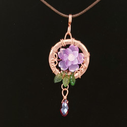 Copper Circular Flower Pendent