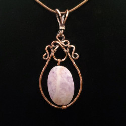 Copper with Amethyst/Quartz Focal bead