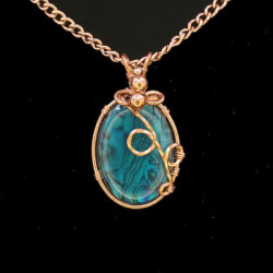 Copper and abalone pendant