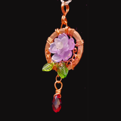 Copper Circular Flower Pendent