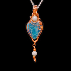 Copper & Apatite Tear Drop & White Quartz