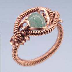 Copper and Green Adventerine Ring